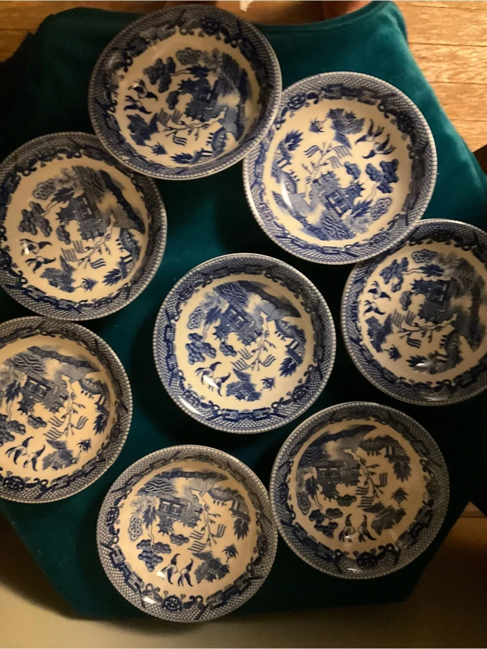 Antique 1950s Blue Willow Ware - Set of 8